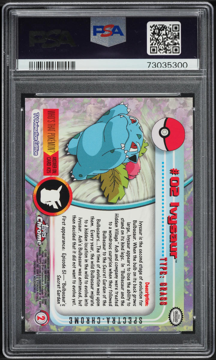 2000 Topps Chrome Pokemon Series 1 Spectra Ivysaur #2 PSA 10 GEM MINT