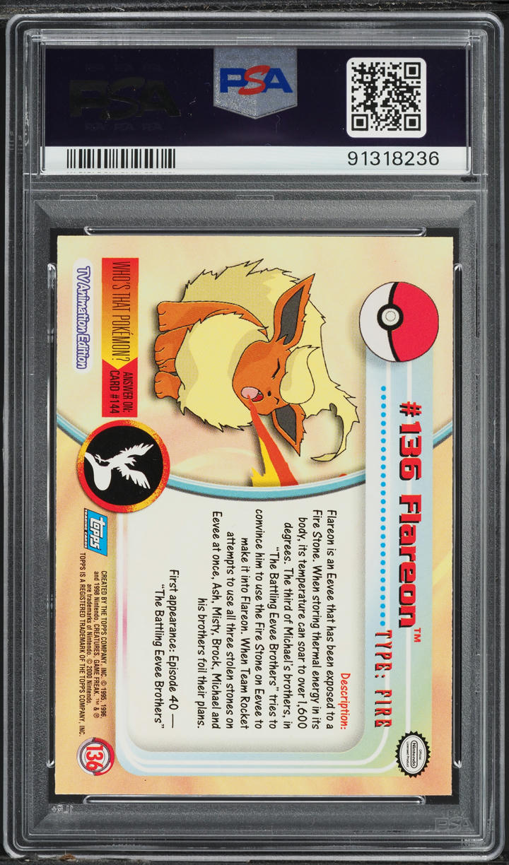 2000 Topps Pokemon Series 3 Flareon #136 PSA 9 MINT