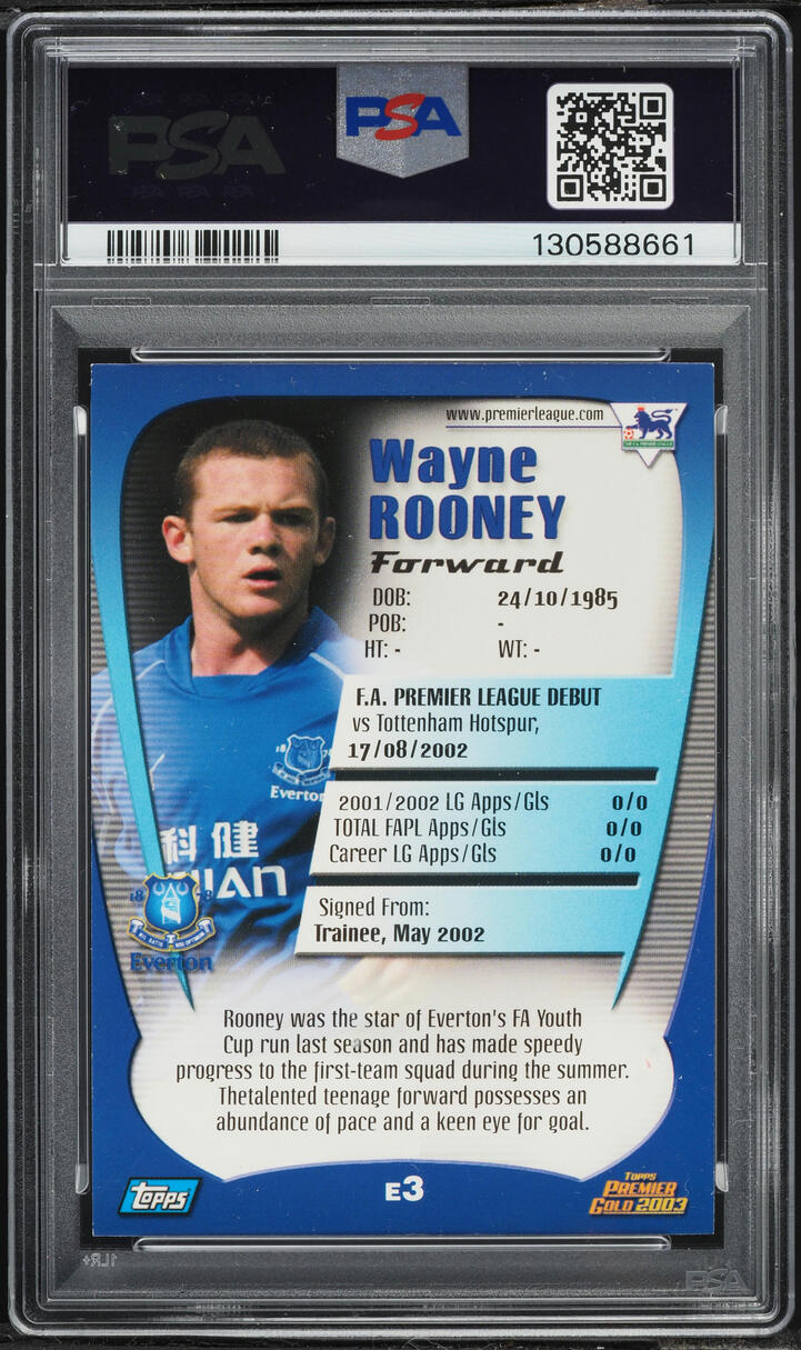 2002 Topps Premier Gold Wayne Rooney ROOKIE #E3 PSA 6 EXMT on Fanatics ...