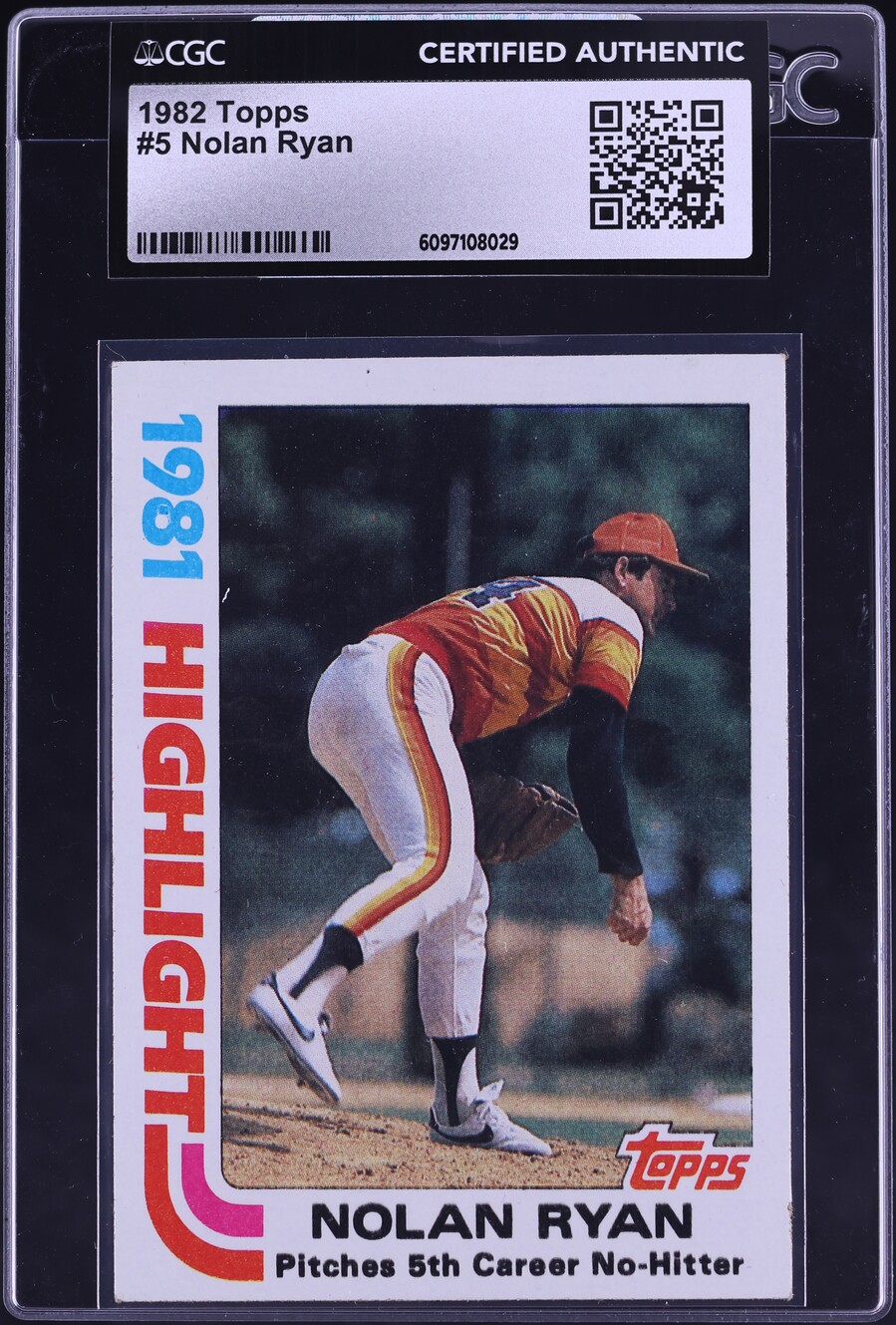 1982 Topps Nolan Ryan #5 CGC AUTH