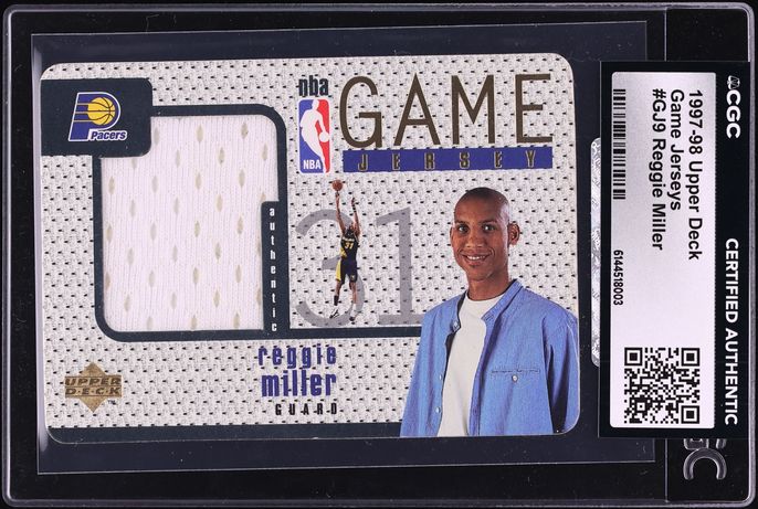 1997 Upper Deck Game Jerseys Reggie Miller PATCH #GJ9 CGC AUTH - Photo 1