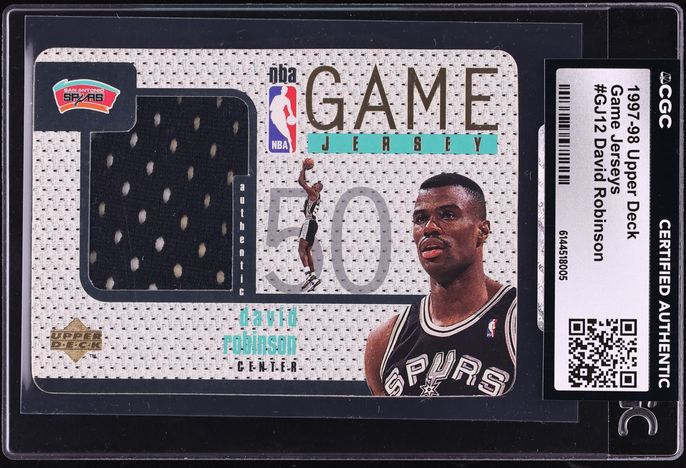 1997 Upper Deck Game Jerseys David Robinson PATCH #GJ12 CGC AUTH - Photo 1