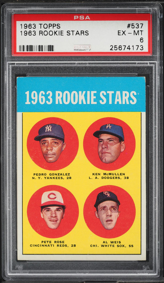 1963 Topps Pete Rose ROOKIE #537 PSA 6 EXMT
