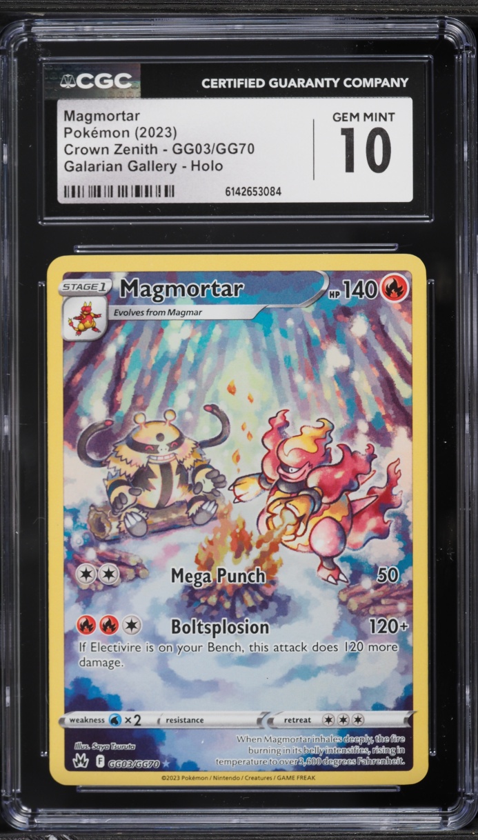 2023 Pokemon Sword & Shield Crown Zenith Alt Art Magmortar #GG03 CGC 10 GEM MINT