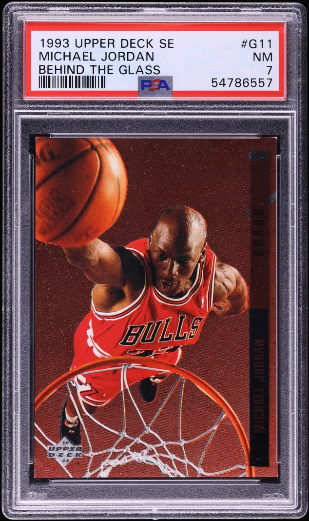 1993 Upper Deck SE Behind The Glass Michael Jordan #G11 PSA 7 NRMT