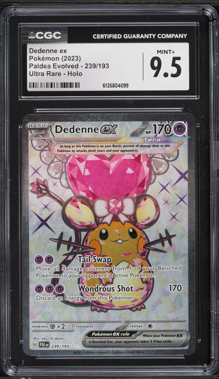 2023 Pokemon Scarlet & Violet Paldea Evolved Full Art Dedenne ex #239 CGC 9.5 MINT+