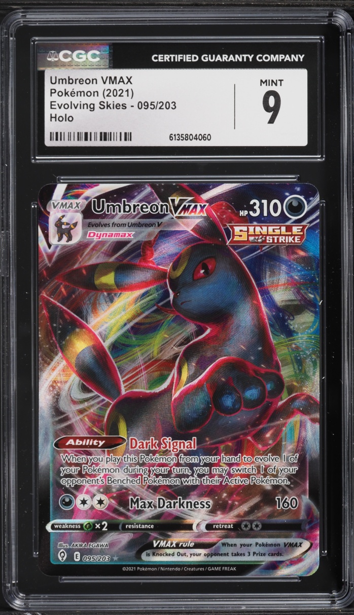 2021 Pokemon Sword & Shield Evolving Skies Full Art Umbreon VMAX #95 CGC 9 MINT