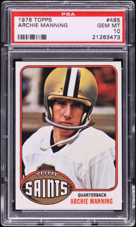 1976 Topps Football Archie Manning #485 PSA 10 GEM MINT