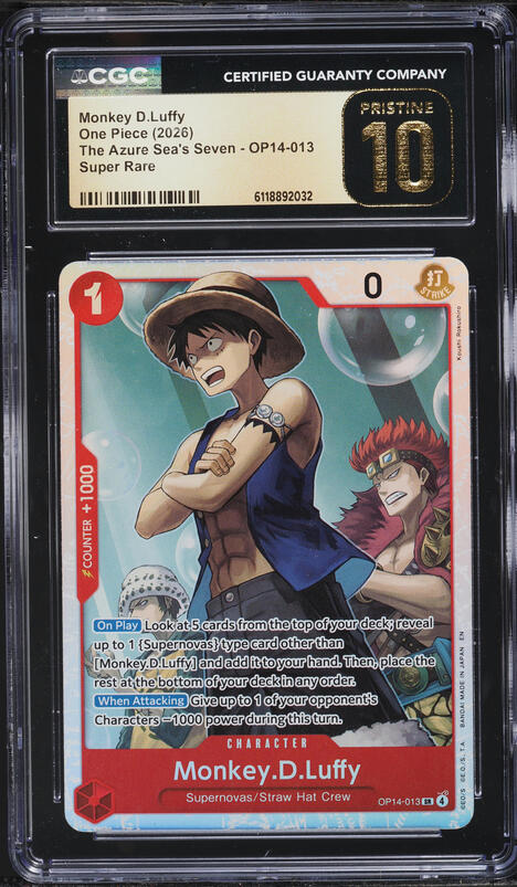 2026 One Piece The Azure Sea's Seven SR Monkey D. Luffy #OP14-013