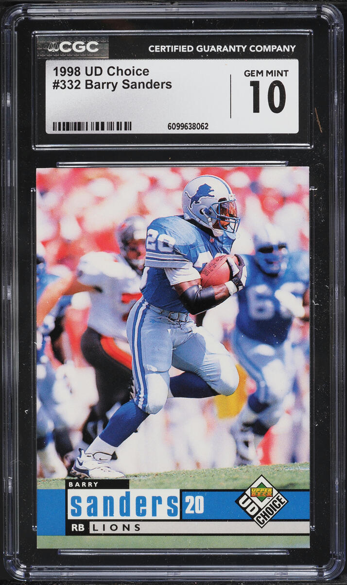1998 Upper Deck Choice Barry Sanders #332 CGC 10 GEM MINT