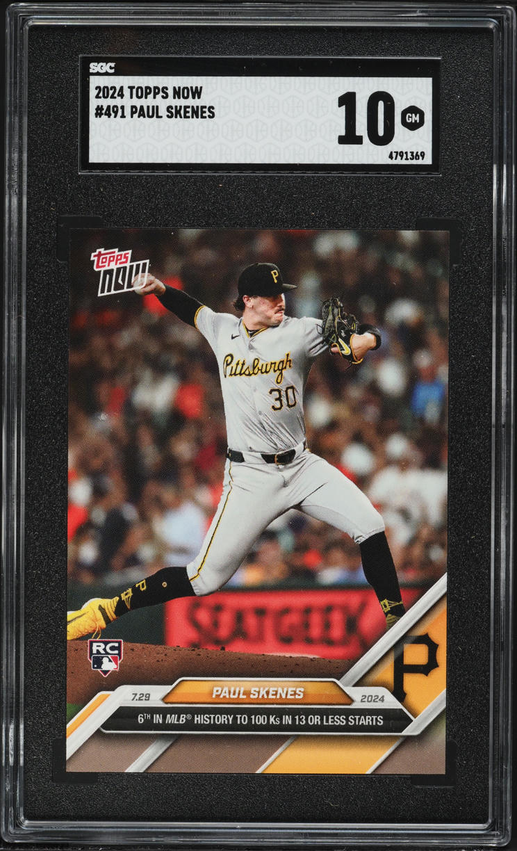 2024 Topps Now Paul Skenes ROOKIE #491 SGC 10 GEM MINT