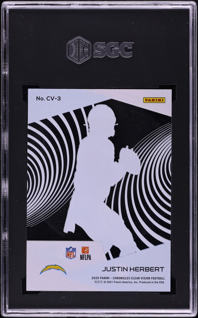 2020 Panini Chronicles Clear Vision Justin Herbert ROOKIE #CV-3 SGC 9 MINT