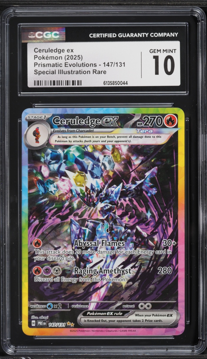 2025 Pokemon Scarlet & Violet Prismatic Evolutions SIR Ceruledge EX #147 CGC 10 GEM MINT
