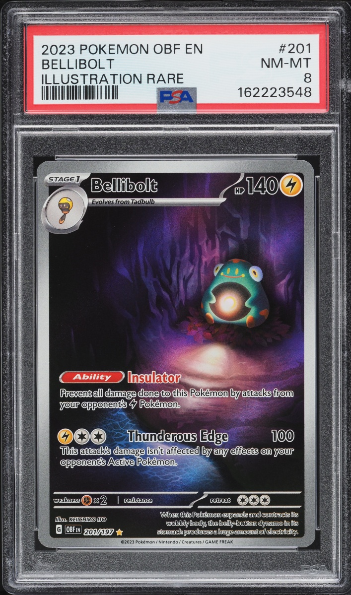 2023 Pokemon Scarlet & Violet Obsidian Flames IR Bellibolt #201 PSA 8 NM-MT