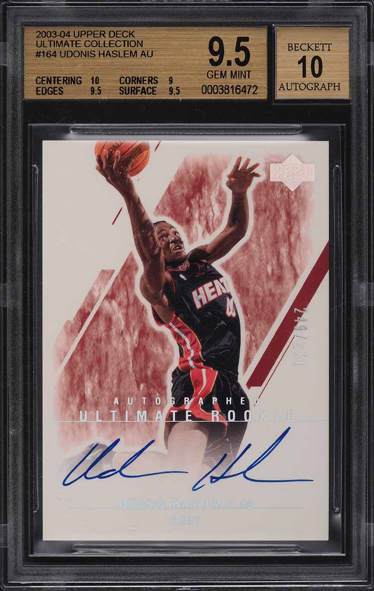 2003 Ultimate Collection Udonis Haslem ROOKIE AUTO /250 #164 BGS 9.5 GEM MINT - Main Image