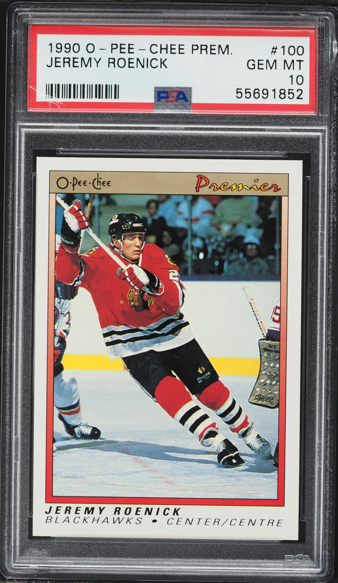 1990 O-Pee-Chee Premier Jeremy Roenick ROOKIE #100 PSA 10 GEM MINT