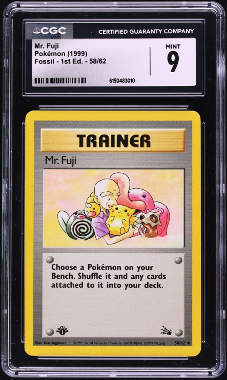 1999 Pokemon Fossil 1st Edition Mr. Fuji #58 CGC 9 MINT