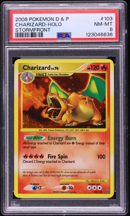 2008 Pokemon Diamond & Pearl Stormfront Holo Charizard #103 PSA 8 NM-MT