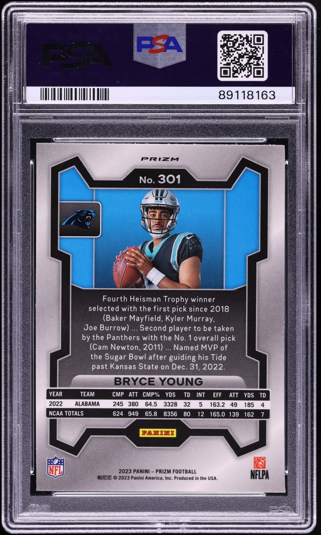 2023 Panini Prizm Variation Bryce Young ROOKIE #301 PSA 10 GEM MINT