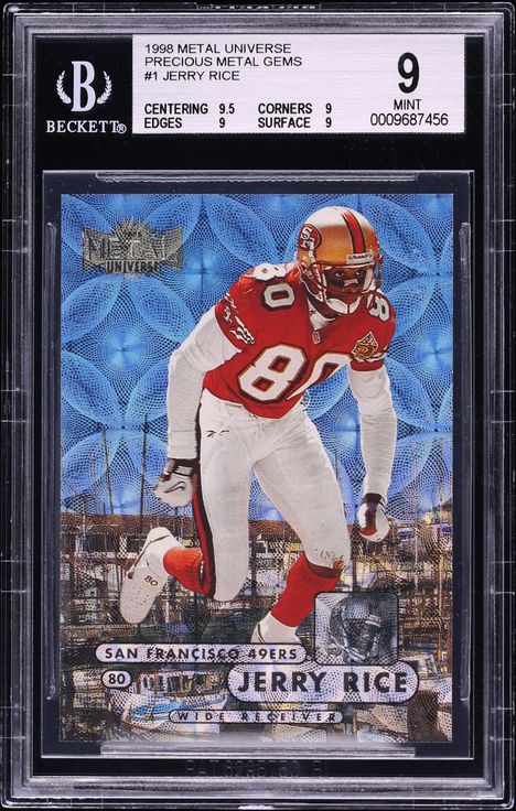 1998 Metal Universe Precious Metal Gems PMG Jerry Rice /50 #1 BGS 9 MINT