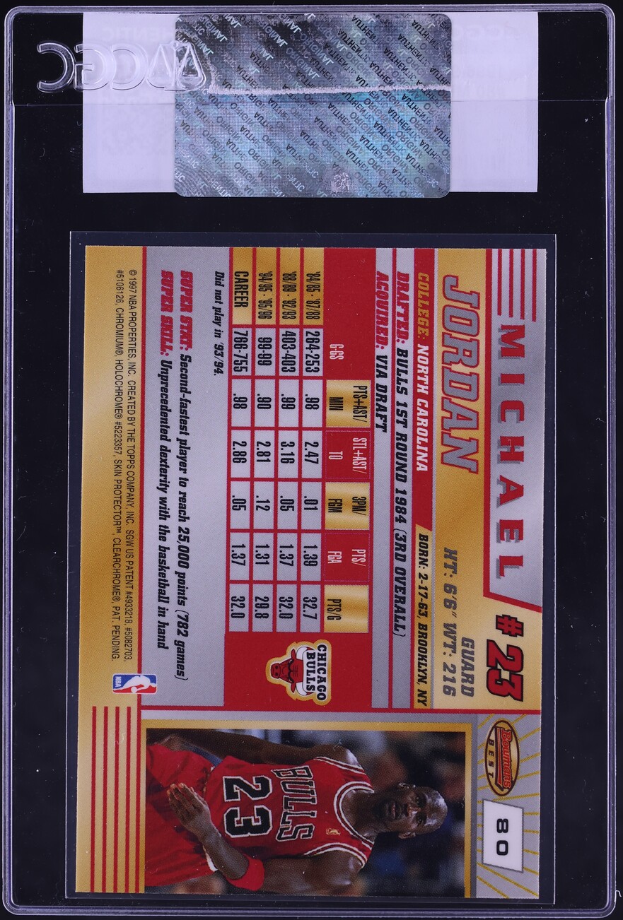 1996 Bowman's Best Michael Jordan #80 CGC AUTH