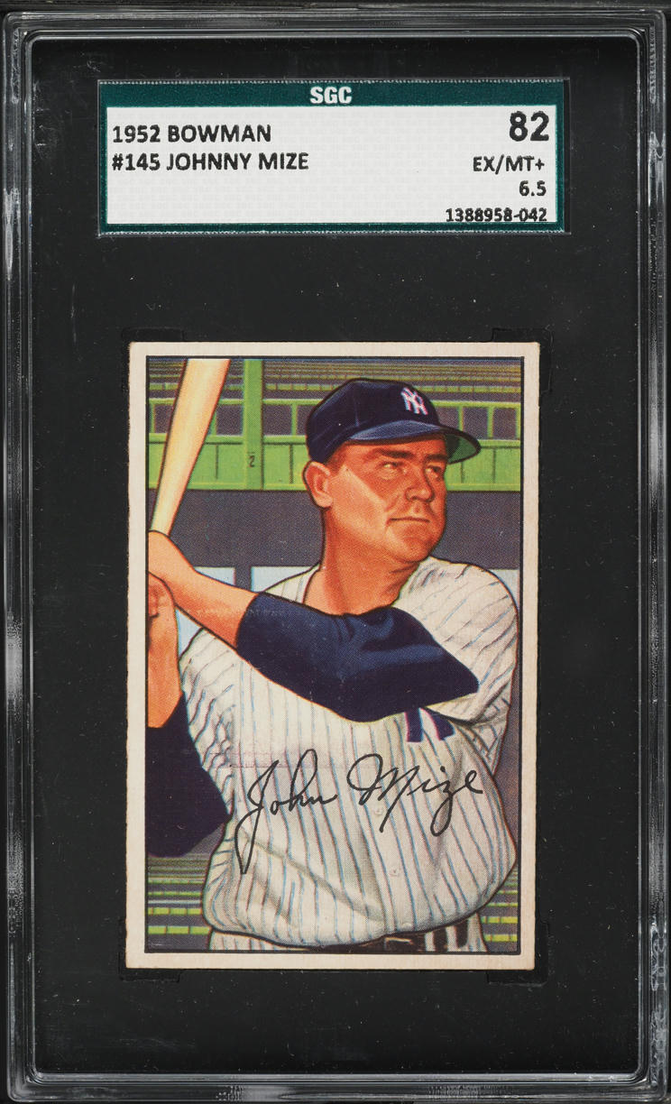 1952 Bowman Johnny Mize #145 SGC 6.5 EXMT+