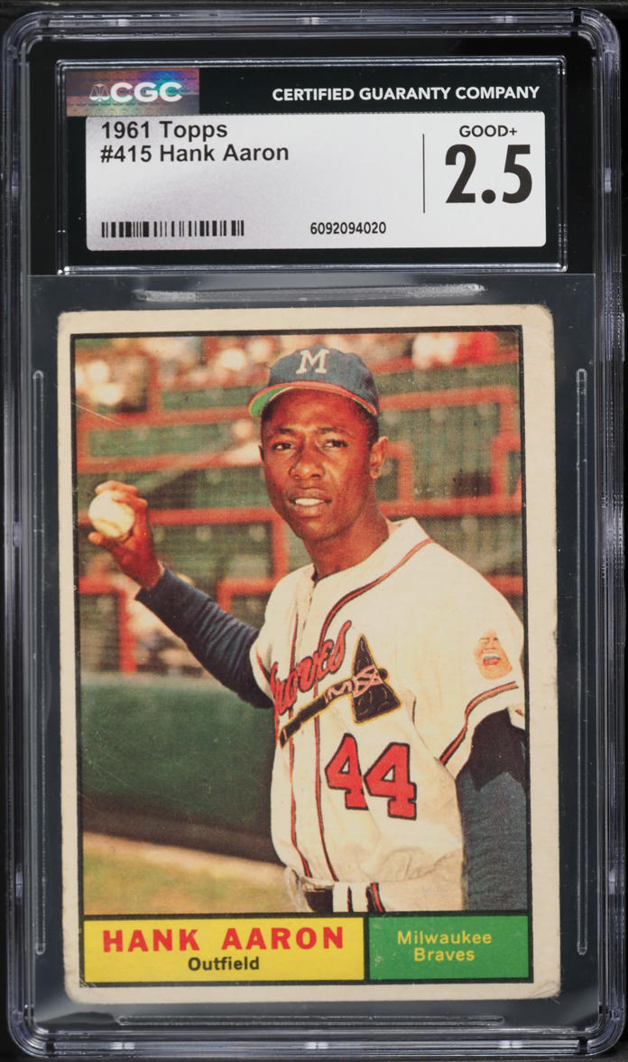 1961 Topps Hank Aaron #415 CGC 2.5 GD+