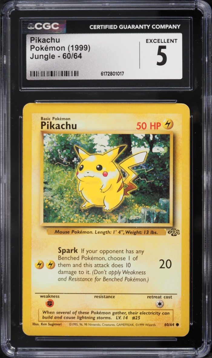 1999 Pokemon Jungle Pikachu #60 CGC 5 EX
