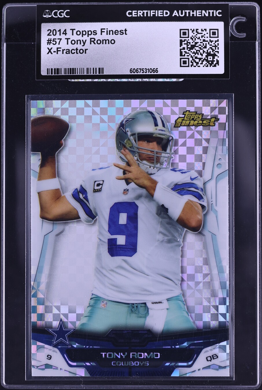2014 Finest Xfractor Tony Romo #57 CGC AUTH