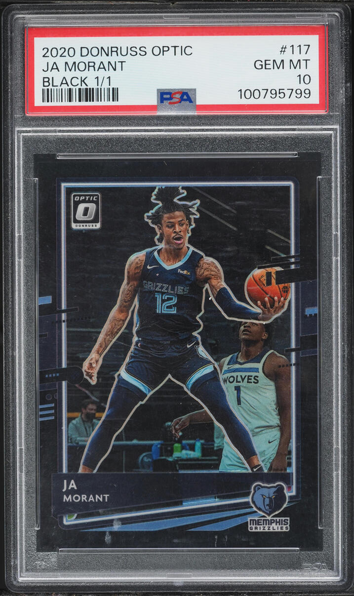 2020 Donruss Optic Black Prizm Ja Morant 1/1 #117 PSA 10 GEM MINT