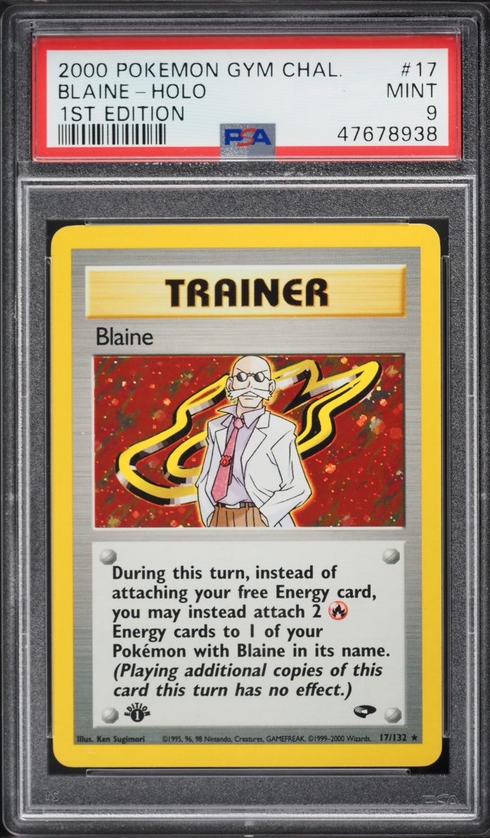 2000 Pokemon Gym Challenge 1st Edition Holo Blaine #17 PSA 9 MINT