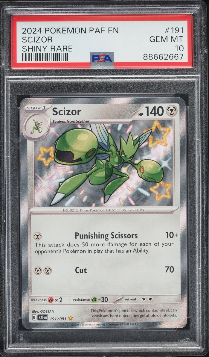 2024 Pokemon Scarlet & Violet Paldean Fates Shiny Scizor #191 PSA 10 GEM MINT