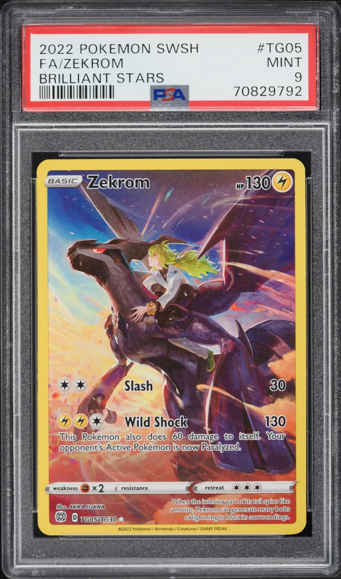 2022 Pokemon Sword & Shield Brilliant Stars CHR Zekrom #TG05 PSA 9 MINT