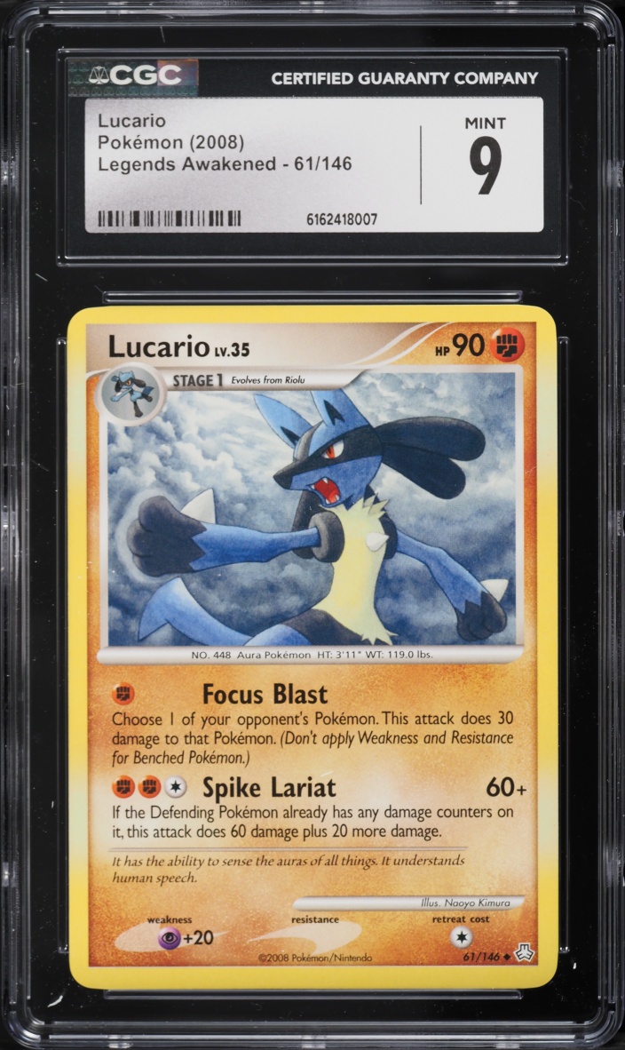 2008 Pokemon Diamond & Pearl Legends Awakened Lucario #61 CGC 9 MINT