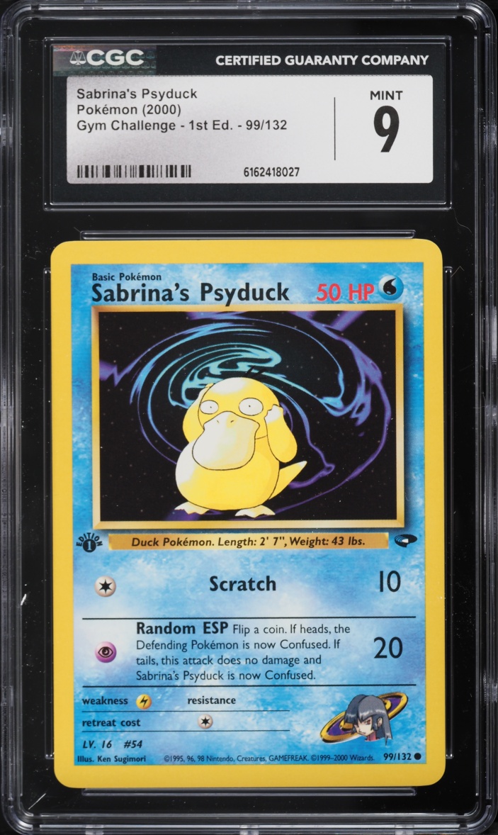 2000 Pokemon Gym Challenge 1st Edition Sabrina's Psyduck #99 CGC 9 MINT
