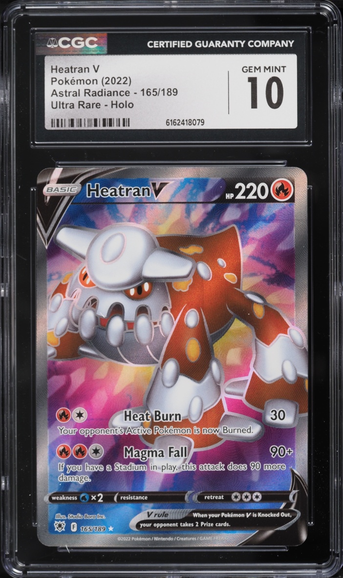 2022 Pokemon Sword & Shield Astral Radiance Full Art Heatran V #165 CGC 10 GEM MINT