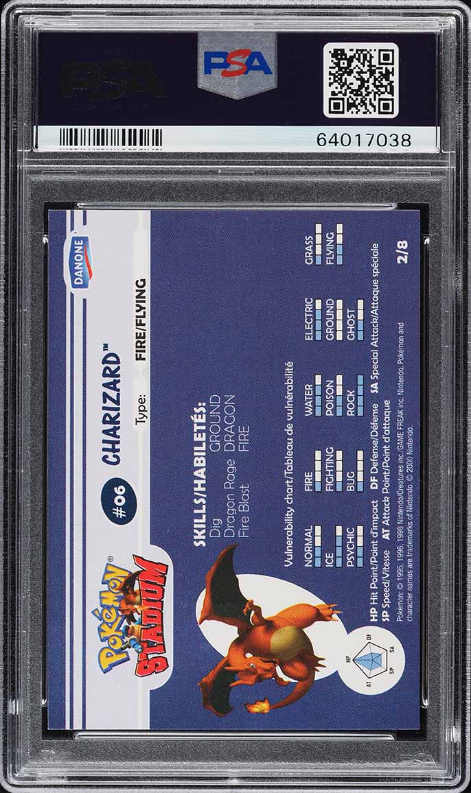 2000 Danone Pokemon Stadium Tip Shiny Charizard #2 PSA 10 GEM MINT