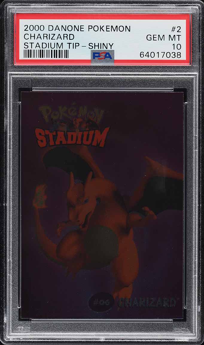 2000 Danone Pokemon Stadium Tip Shiny Charizard #2 PSA 10 GEM MINT
