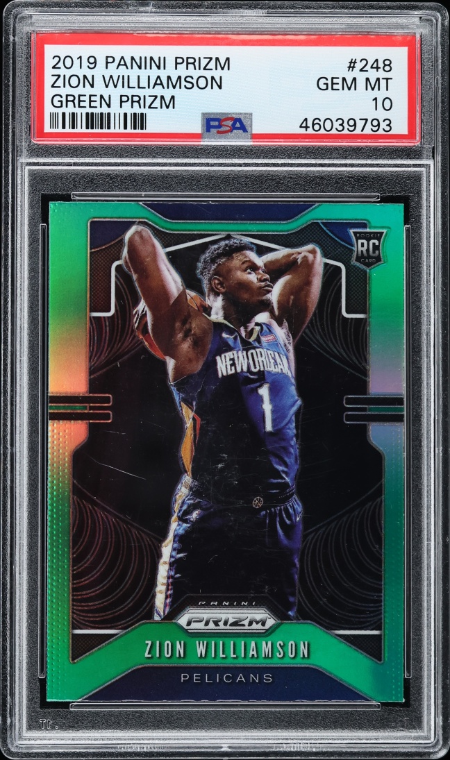 2019 Panini Prizm Green Zion Williamson ROOKIE #248 PSA 10 GEM MINT