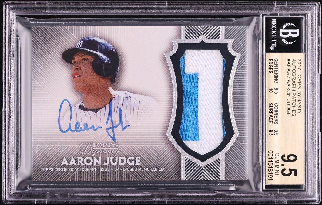 2017 Topps Dynasty Aaron Judge ROOKIE PATCH AUTO /10 #AP-AA2 BGS 9.5 GEM MINT - Photo 1