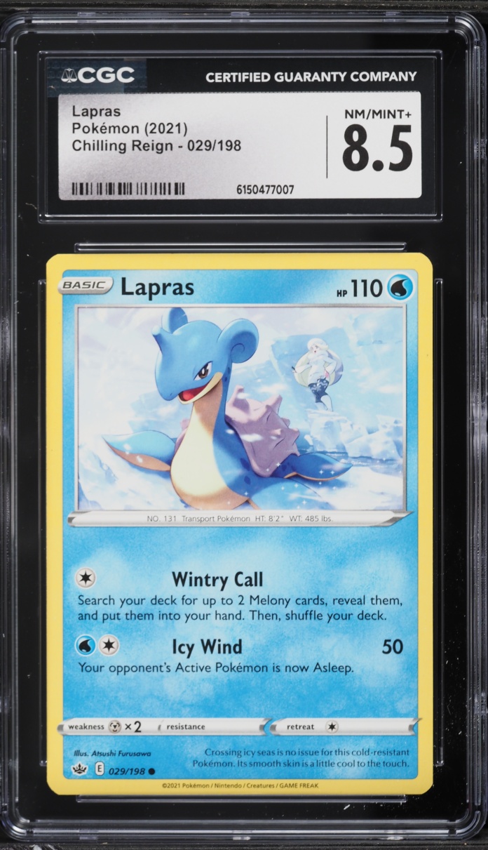2021 Pokemon Sword & Shield Chilling Reign Lapras #29 CGC 8.5 NM-MT+