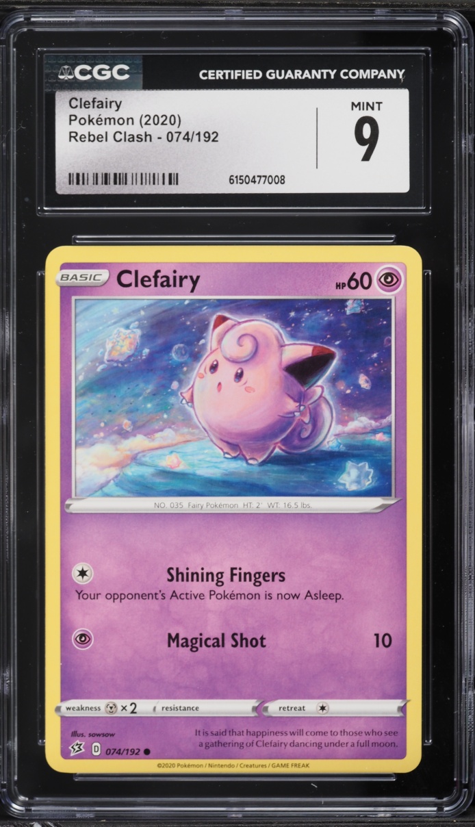 2020 Pokemon Sword & Shield Rebel Clash Clefairy #074 CGC 9 MINT