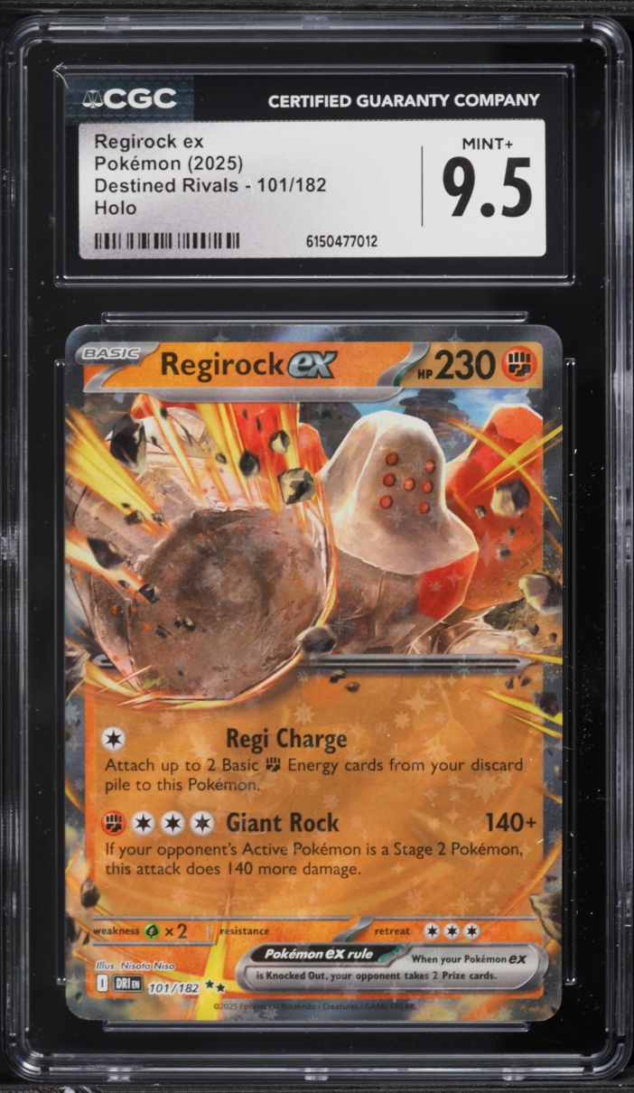 2025 Pokemon Scarlet & Violet Destined Rivals Holo Regirock EX #101 CGC 9.5 MINT+