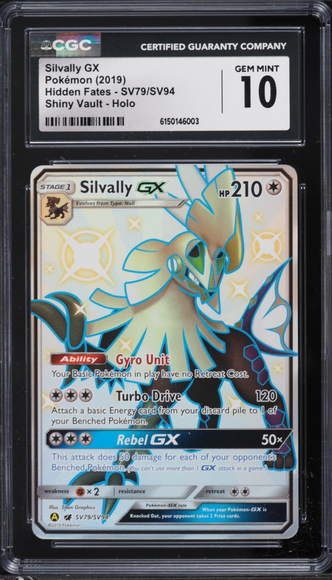 2019 Pokemon Sun & Moon Hidden Fates Full Art Shiny Silvally GX #SV79 CGC 10 GEM MINT