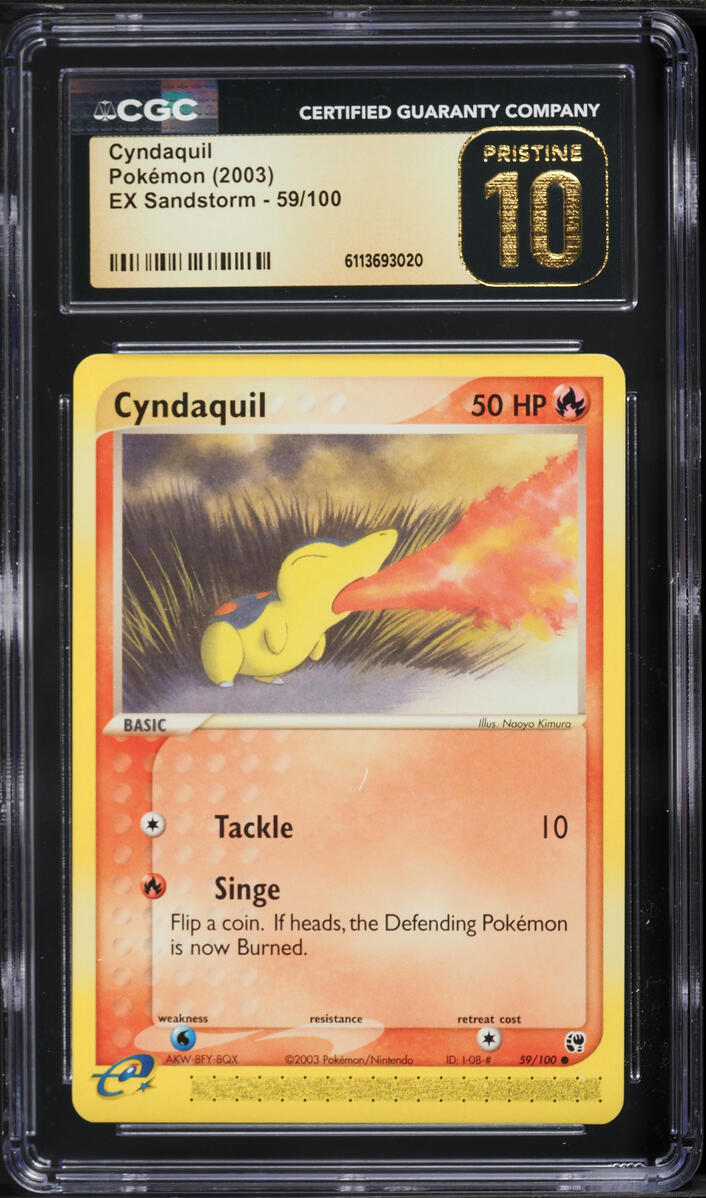 2003 Pokemon EX Sandstorm Cyndaquil #59 CGC 10 PRISTINE