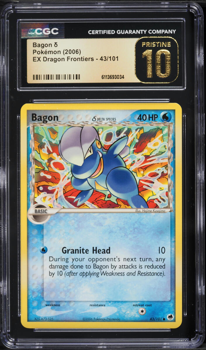 2006 Pokemon EX Dragon Frontiers Bagon #43 CGC 10 PRISTINE