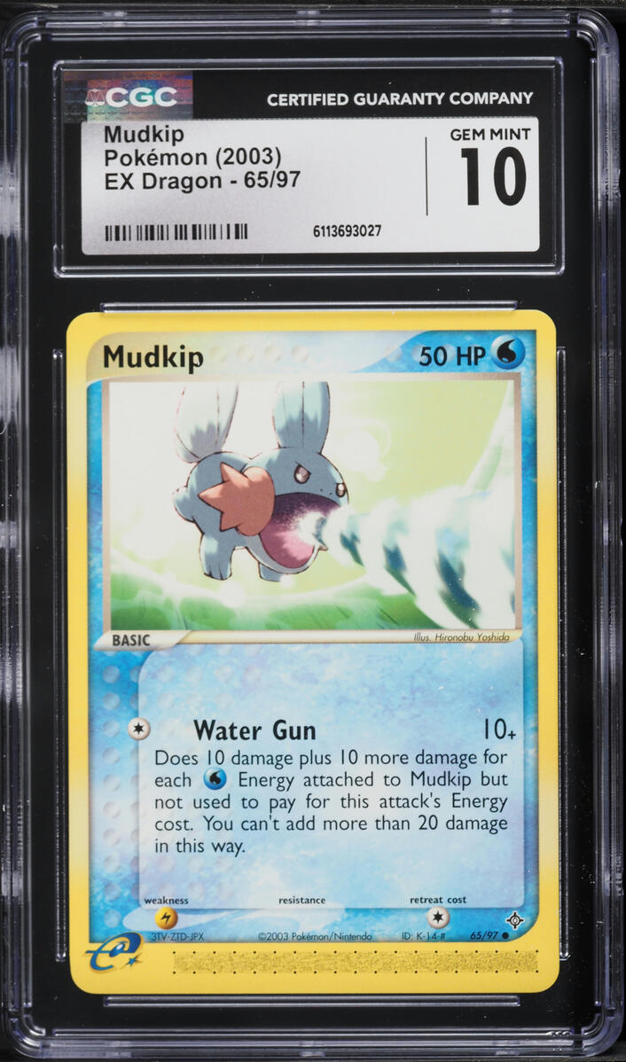 2003 Pokemon EX Dragon Mudkip #65 CGC 10 GEM MINT