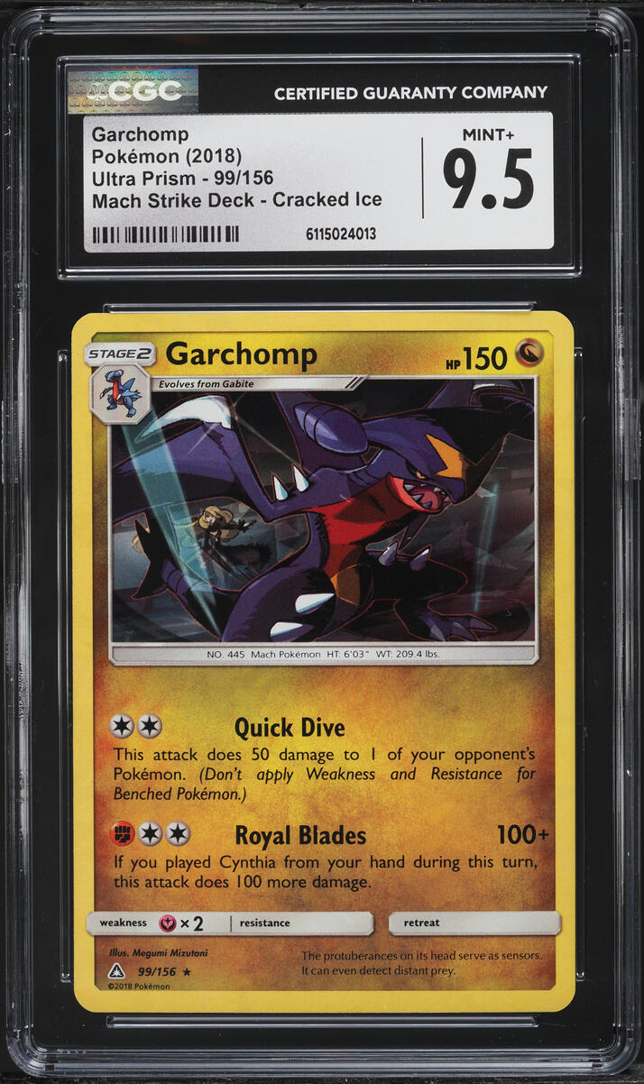 2018 Pokemon Sun & Moon Ultra Prism Mach Strike Deck Cracked Ice Garchomp #99 CGC 9.5 MINT+