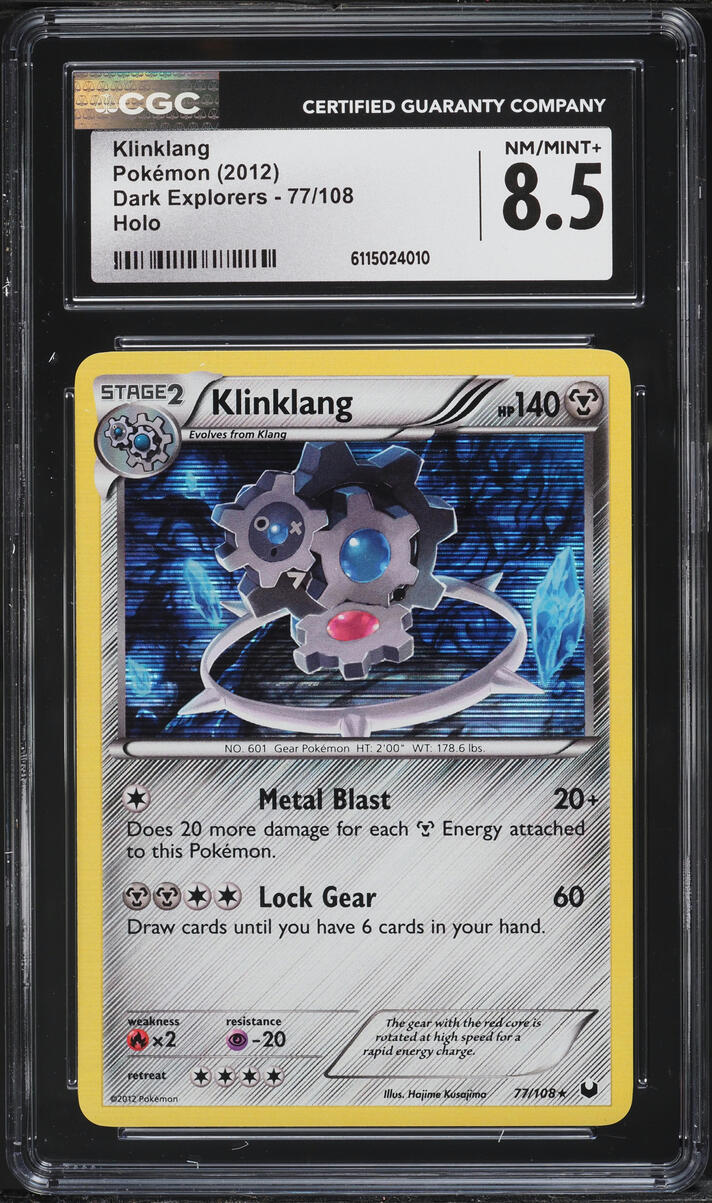 2012 Pokemon Black & White Dark Explorers Holo Klinklang #77 CGC 8.5 NM-MT+