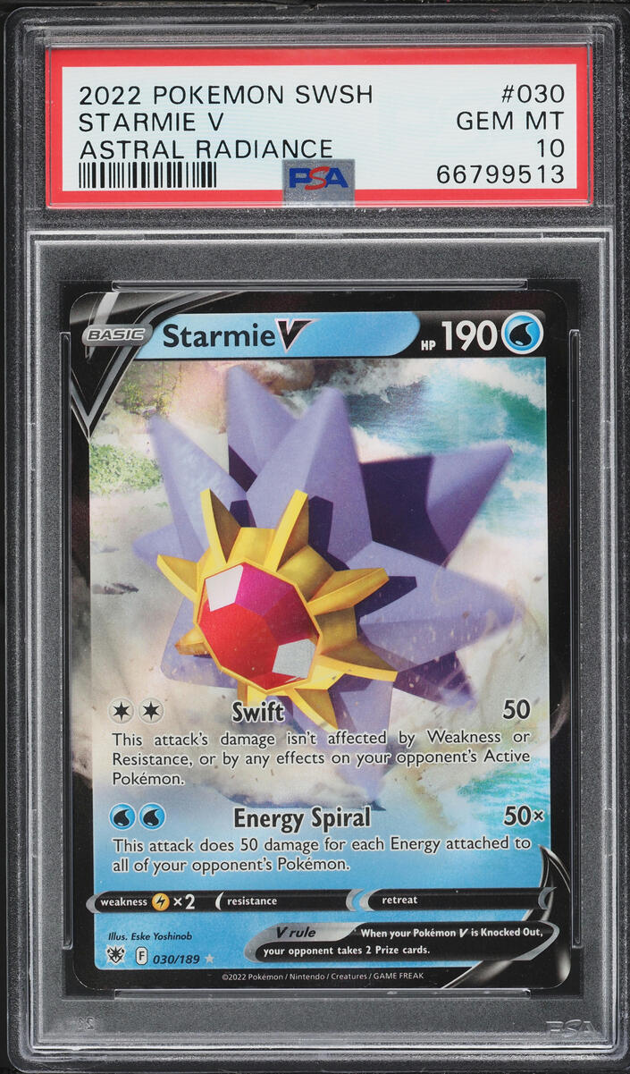 2022 Pokemon Sword & Shield Astral Radiance Starmie V #30 PSA 10 GEM MINT